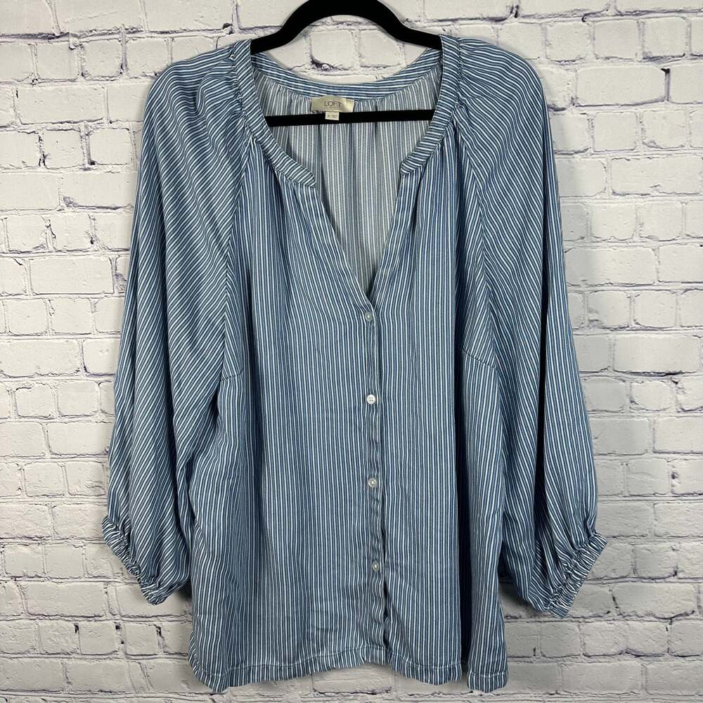 Ann Taylor LOFT Stripe Peasant Top